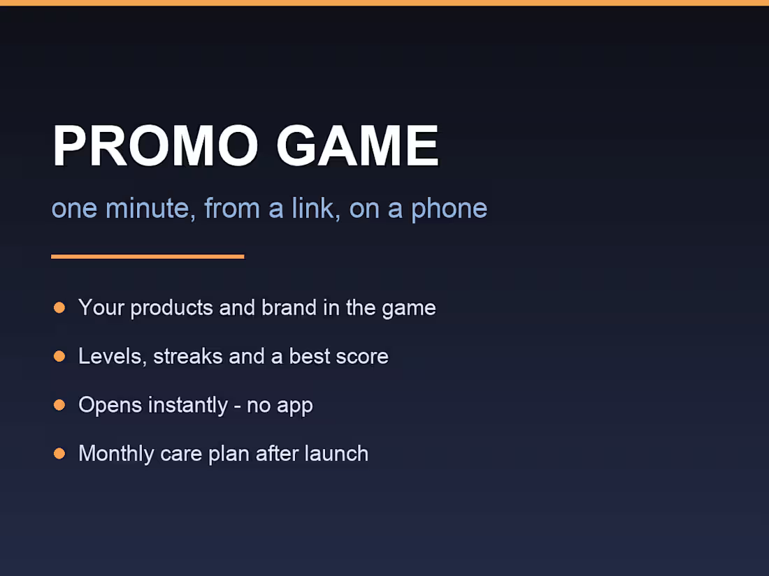 Cover image for A One-Minute Promo Game for Your Brand
