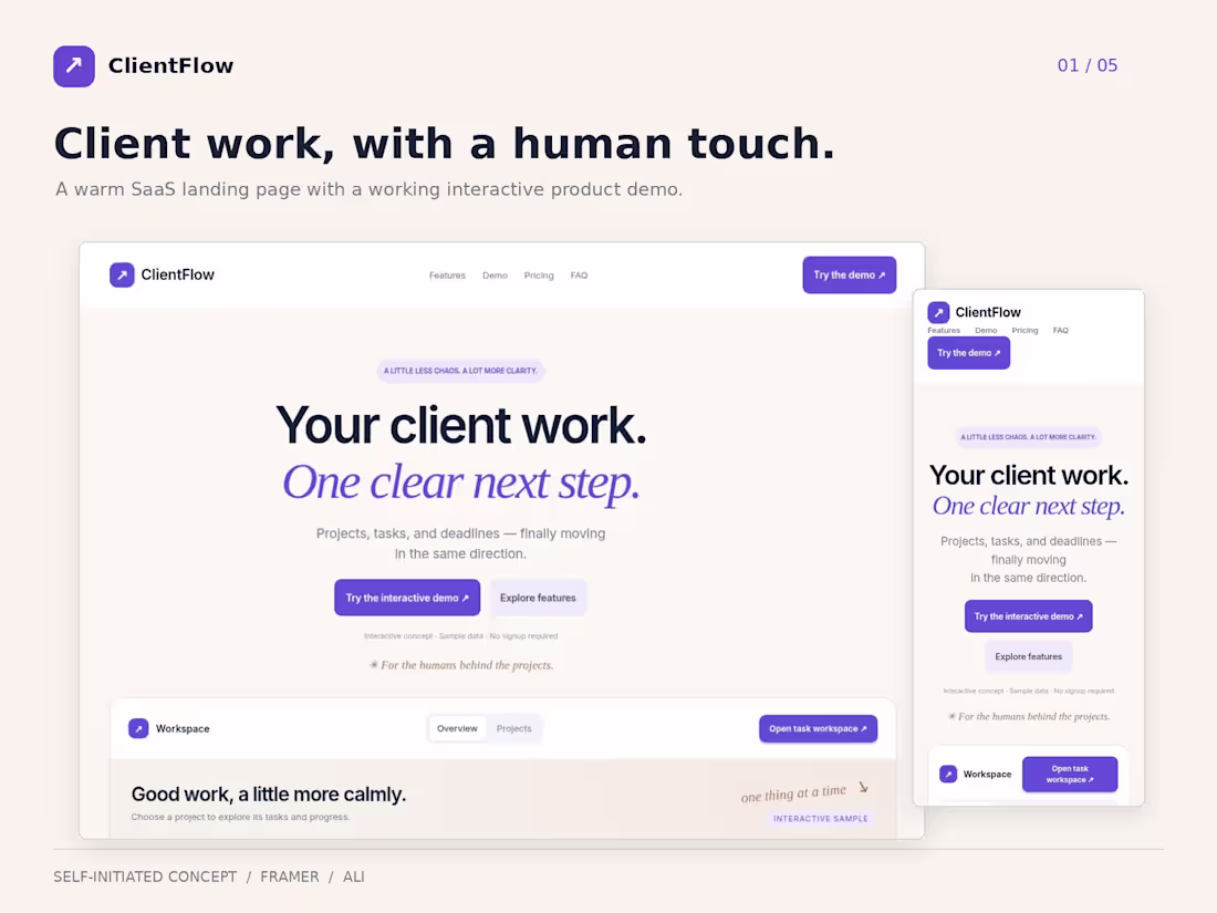 Cover image for Responsive Framer Landing Page for Your Product or Business