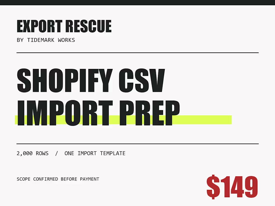Cover image for Shopify product CSV import prep