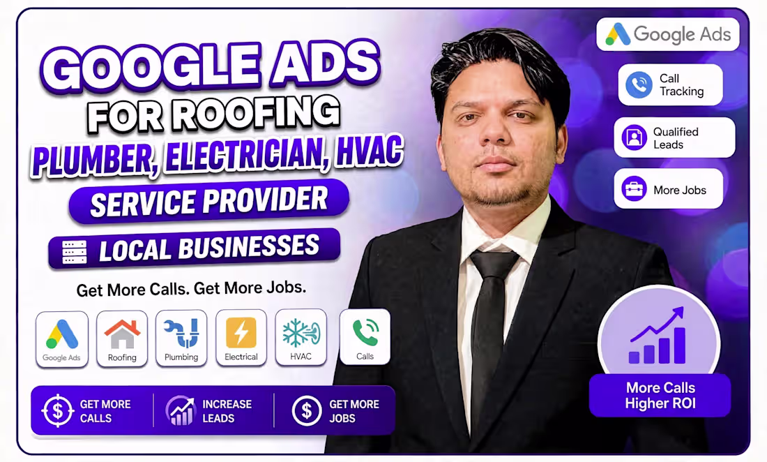 Cover image for You will get Google Ads for Roofing, Plumber, Electrician, HVAC 