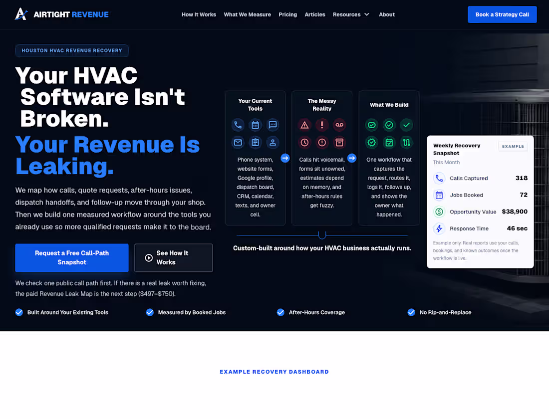 Cover image for AI Voice Receptionist + Behavioral QA for Service Businesses