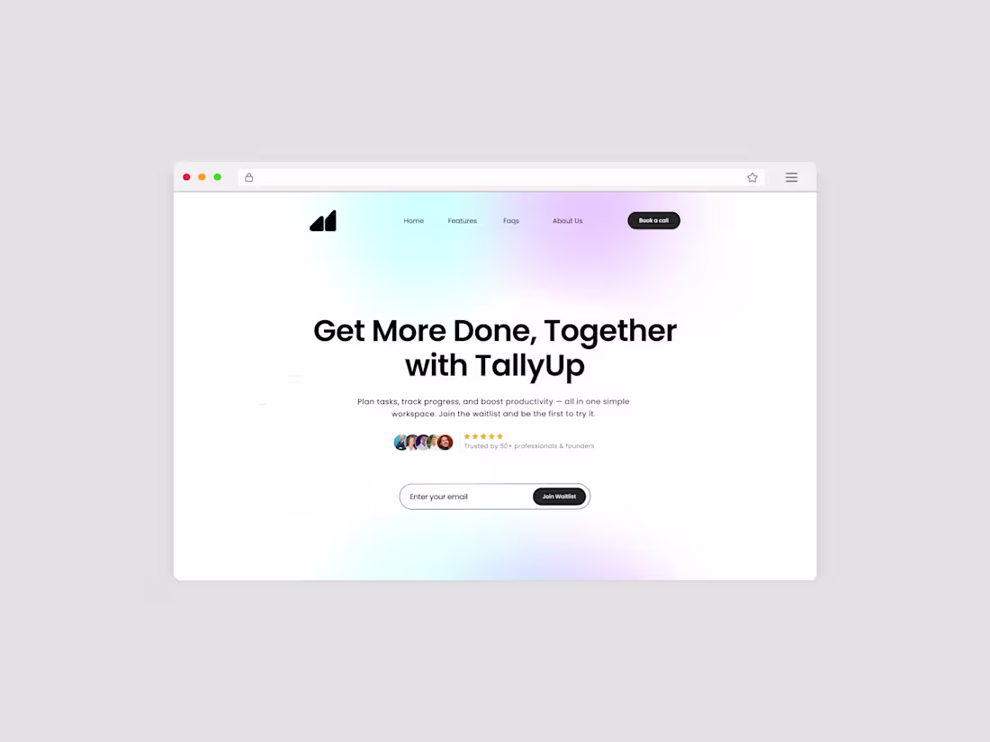 Cover image for TallyUp Waitlist Page Design