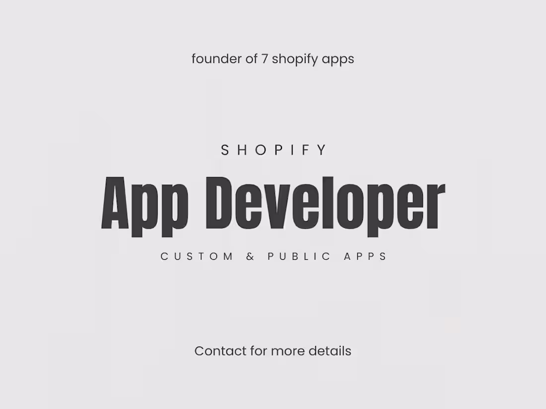 Cover image for Shopify App Developer | Custom Shopify Apps | Shopify API