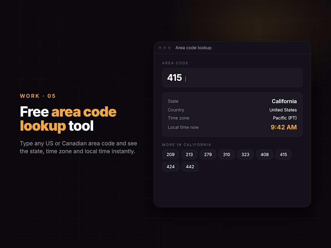 Cover image for Free area code lookup tool