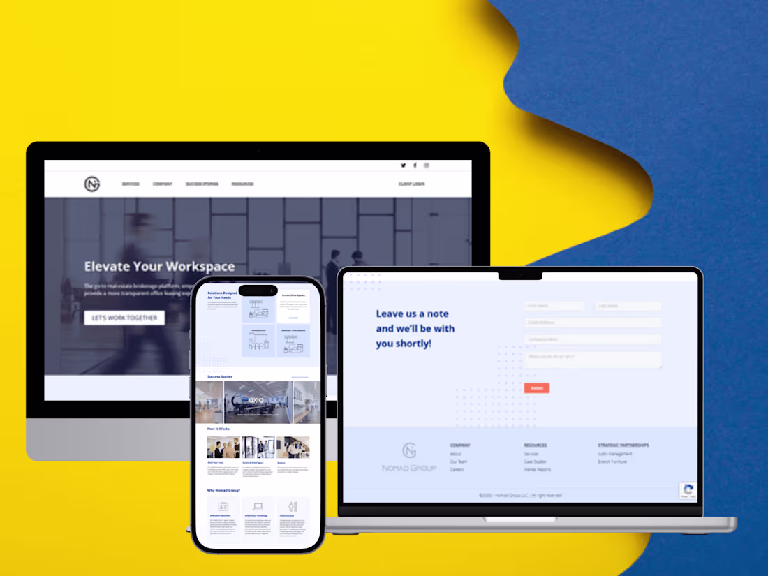Cover image for Website Development for Nomad- Showcasing the Group’s Company