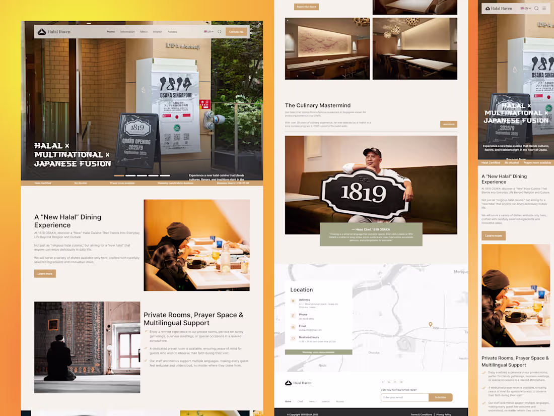 Cover image for Halal Haven Multinational Japanese Fusion Restaurant Website...