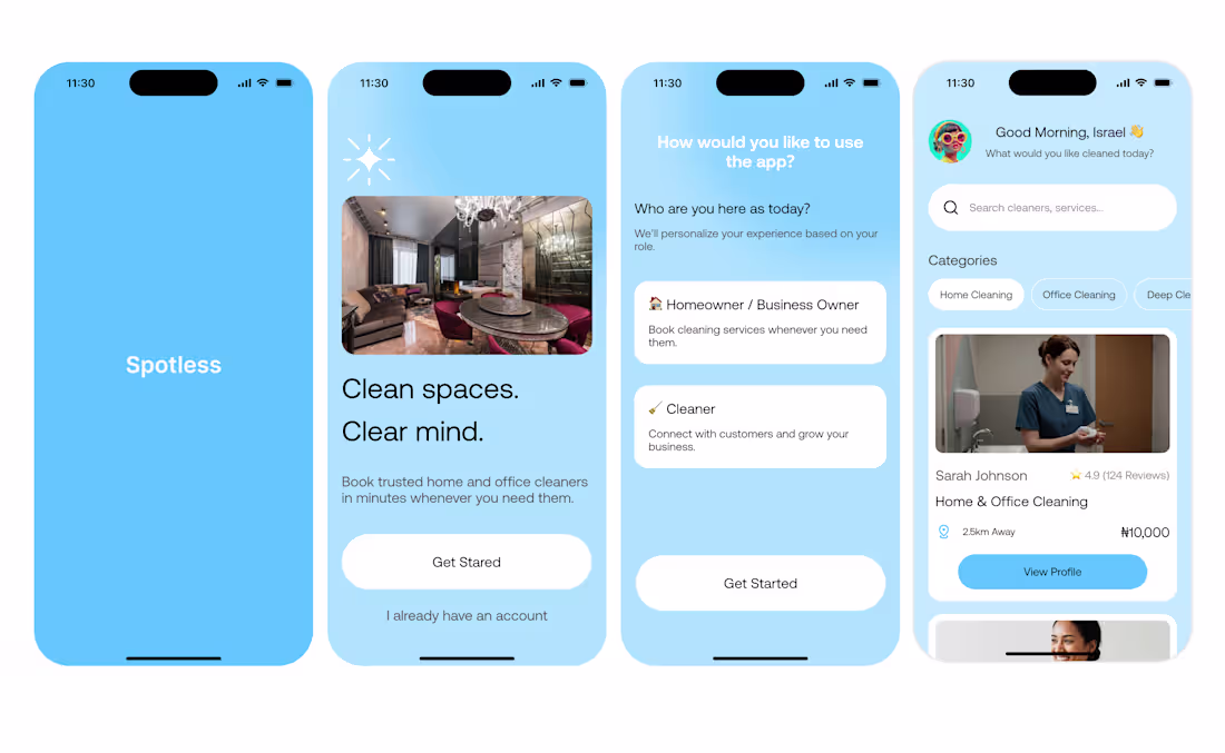 Cover image for 🧼 Design Concept: Spotless
A mobile