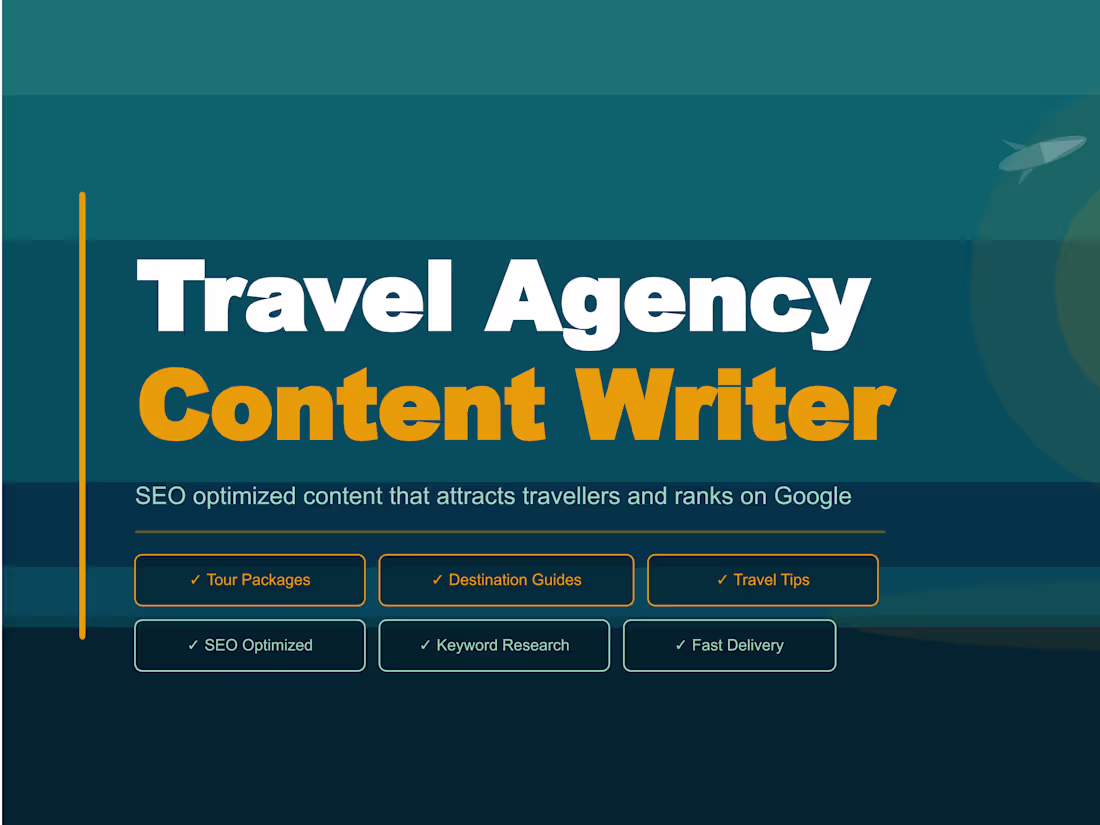 Cover image for I Will Write Website Content for Your Travel Agency