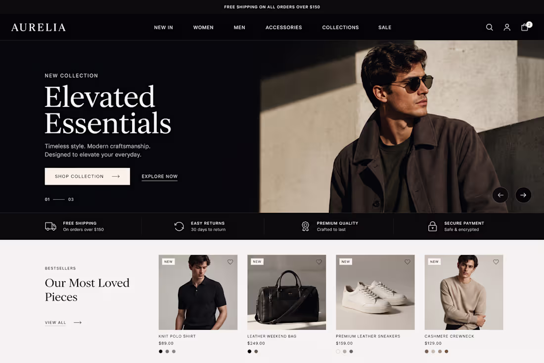 Cover image for Premium ecommerce homepage concept focused