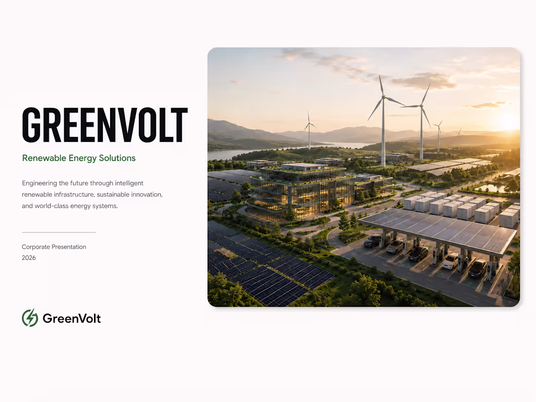 Cover image for 
GreenVolt is a self-initiated corporate