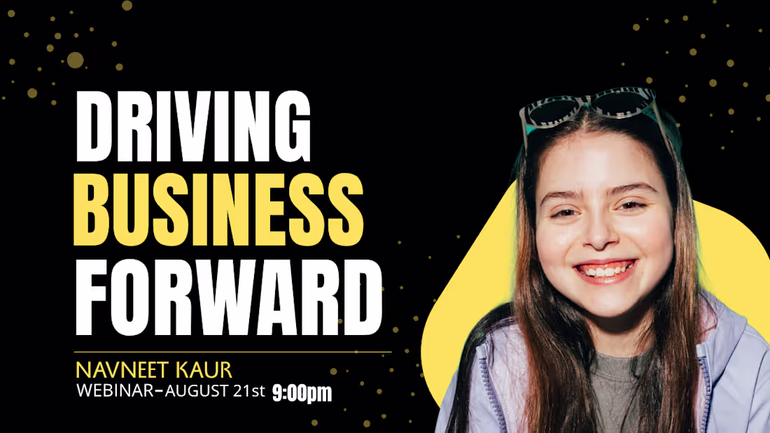 Cover image for driving business forward - business webinar poster