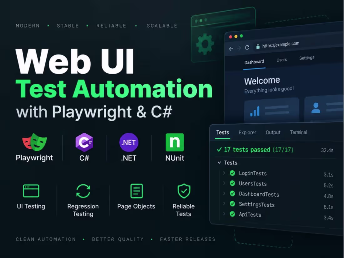 Cover image for Web UI Test Automation with Playwright & C#