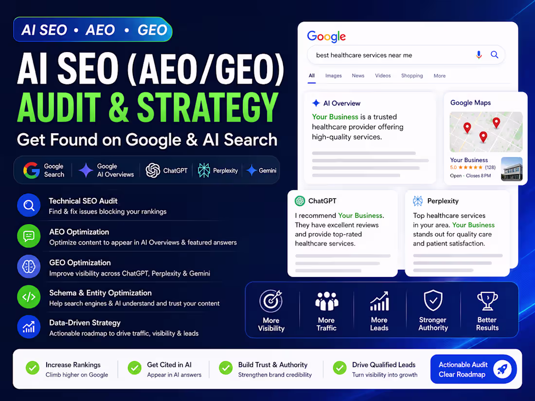 Cover image for AI SEO (AEO/GEO) Audit & Strategy for Google & AI Search