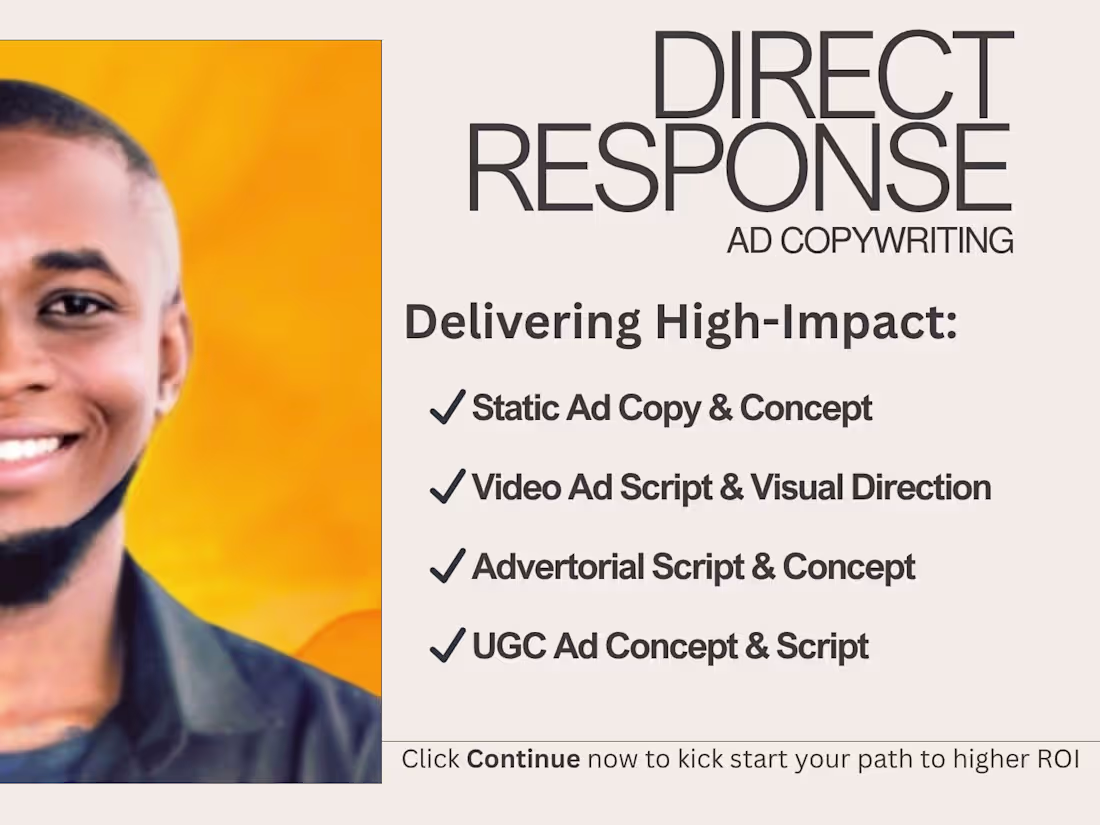 Cover image for Expert Direct Response Copywriter | Creative Stratgist For DTC