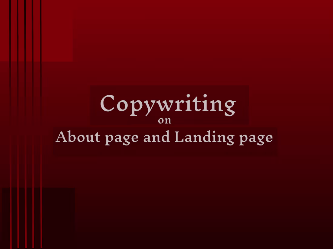 Cover image for Write an About page, Landing page for Website 