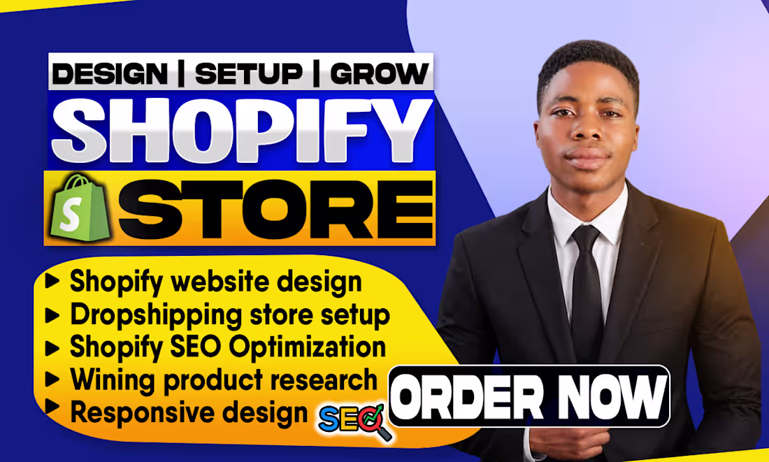 Cover image for shopify website design and shopify ecommerce dropshipping store