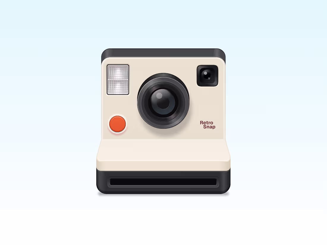 Cover image for Polaroid camera in a skeuomorphic
