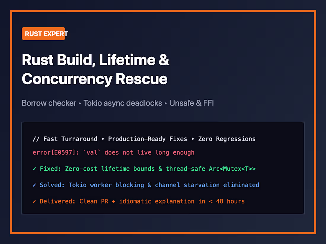 Cover image for Fix Rust Build, Lifetime & Concurrency Errors
