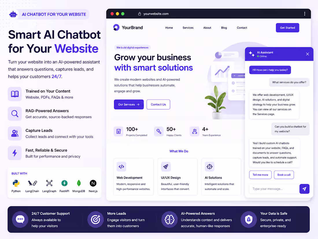 Cover image for I will build an AI chatbot for your website