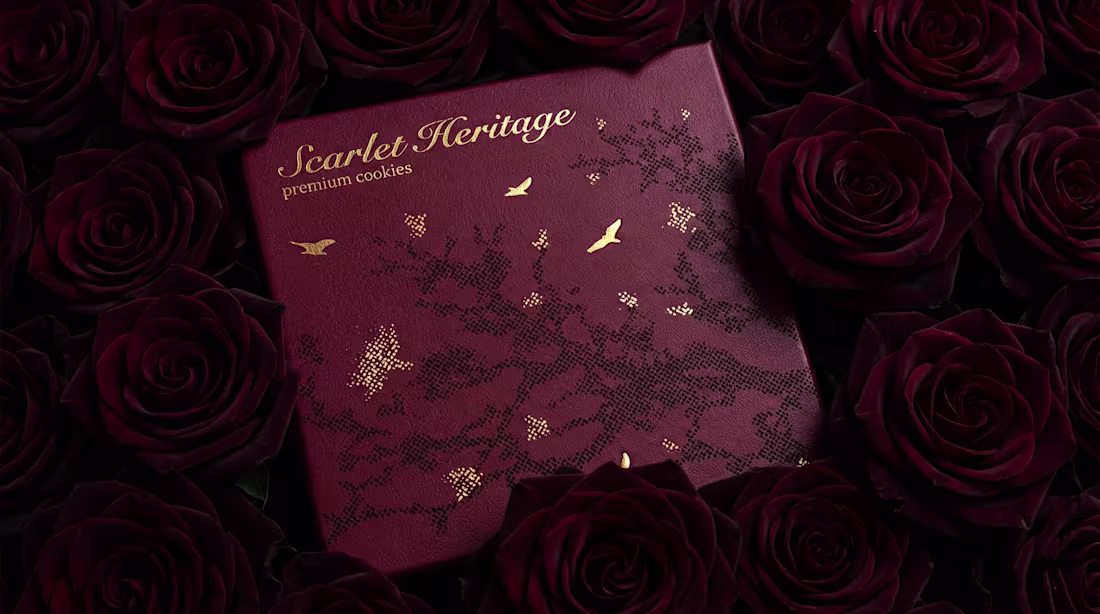 Cover image for Scarlet Heritage | Premium Cookies Packaging