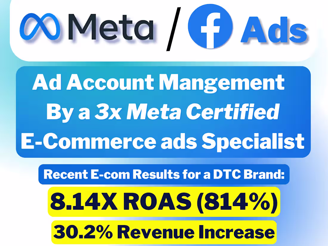 Cover image for E-commerce Meta/Facebook Ads Management | Boost ROAS, Lower CPA