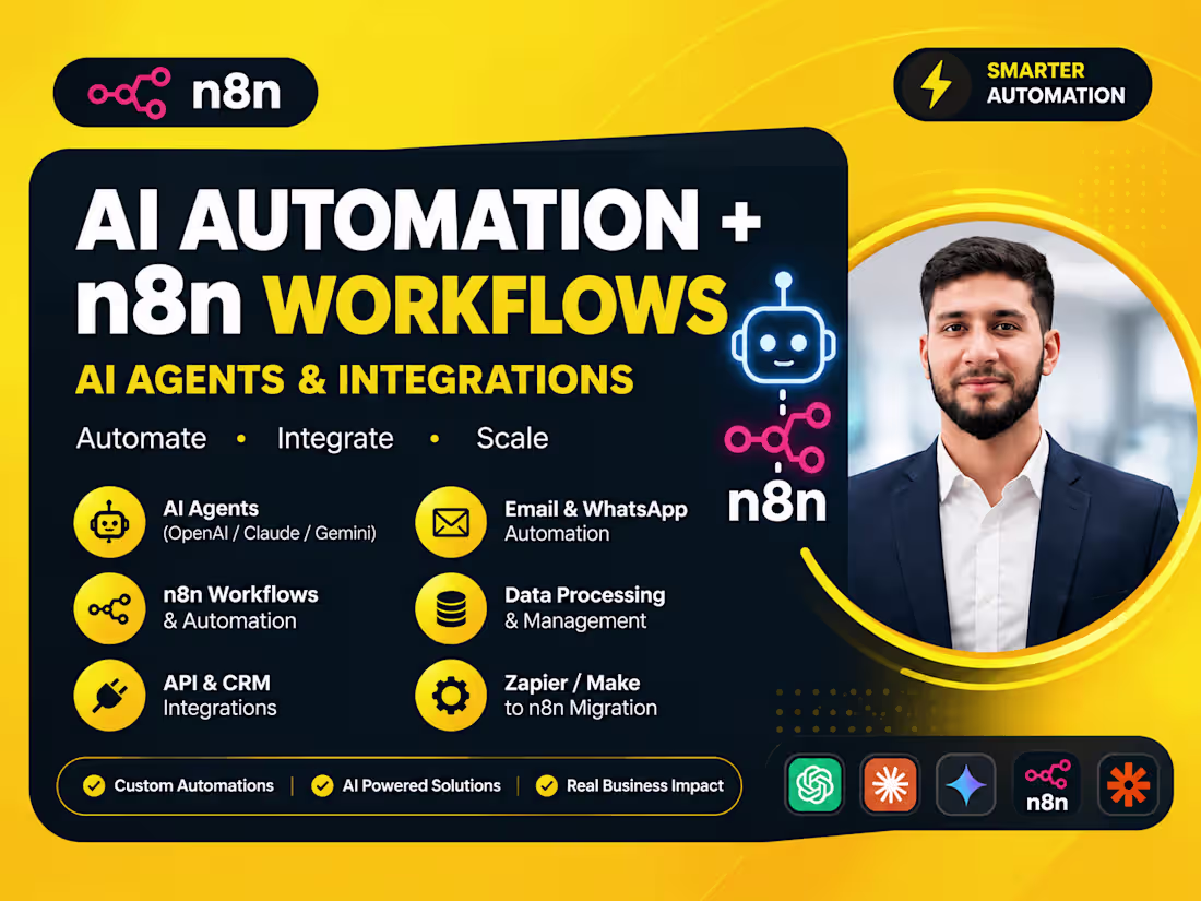 Cover image for AI Automation & n8n Workflows | AI Agents & Integrations