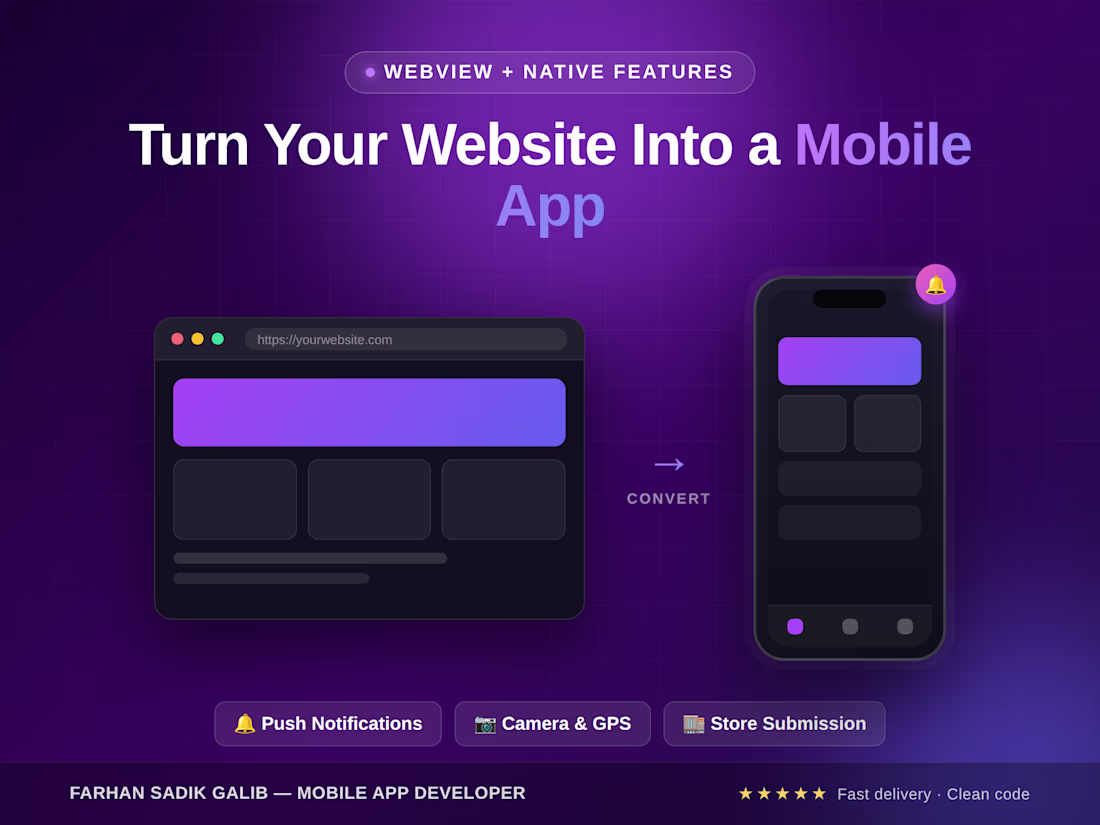 Cover image for Web App to Mobile App Conversion | WebView + Native