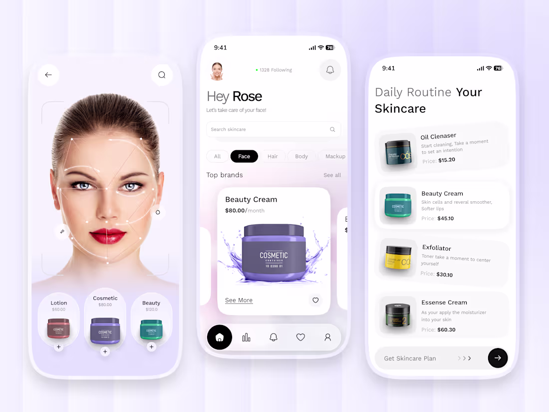 Cover image for AI Skincare App UI/UX Design