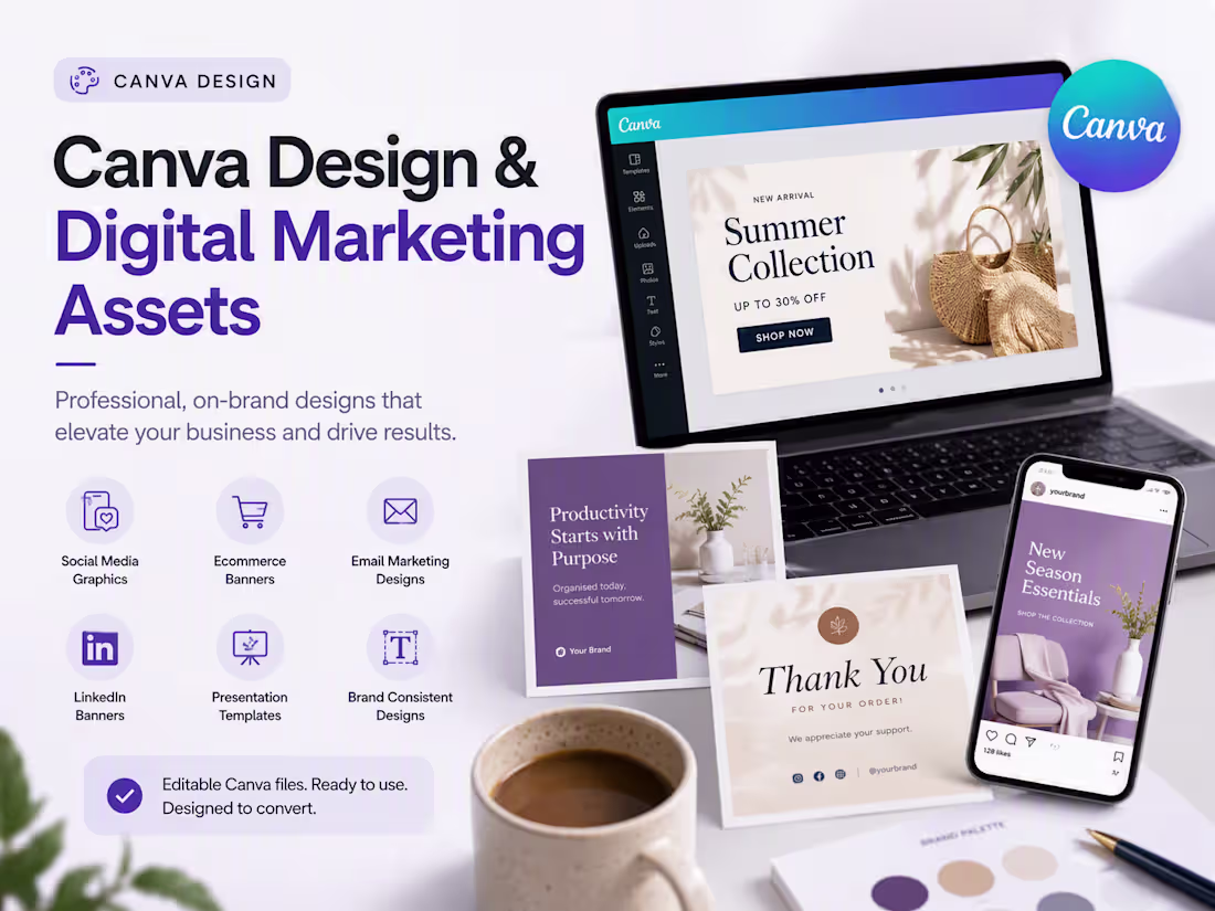 Cover image for 🎨 Canva Design & Digital Marketing Assets