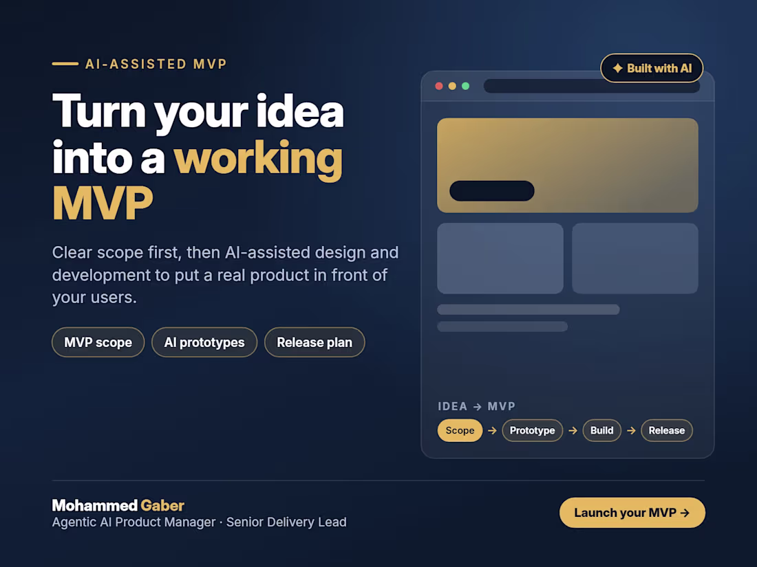 Cover image for AI-Assisted MVP Planning & Delivery