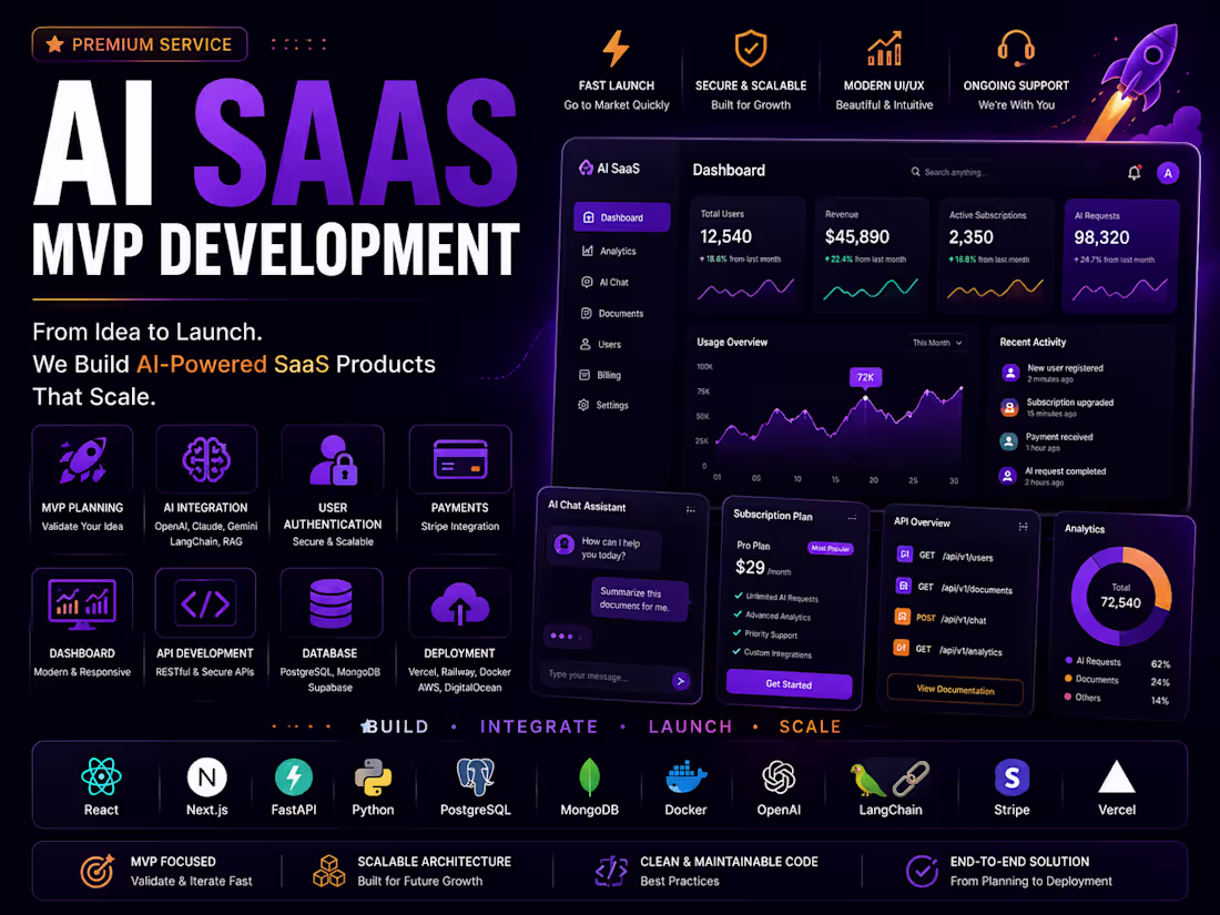 Cover image for AI SaaS MVP Development
