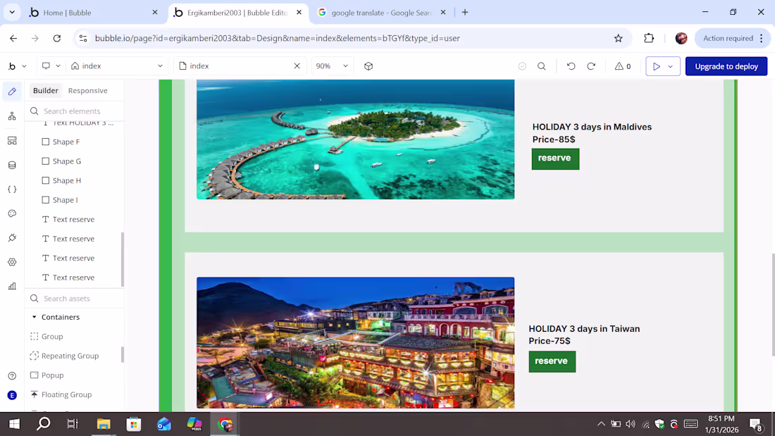 Cover image for ●Travel Website UI-Build with Bubble