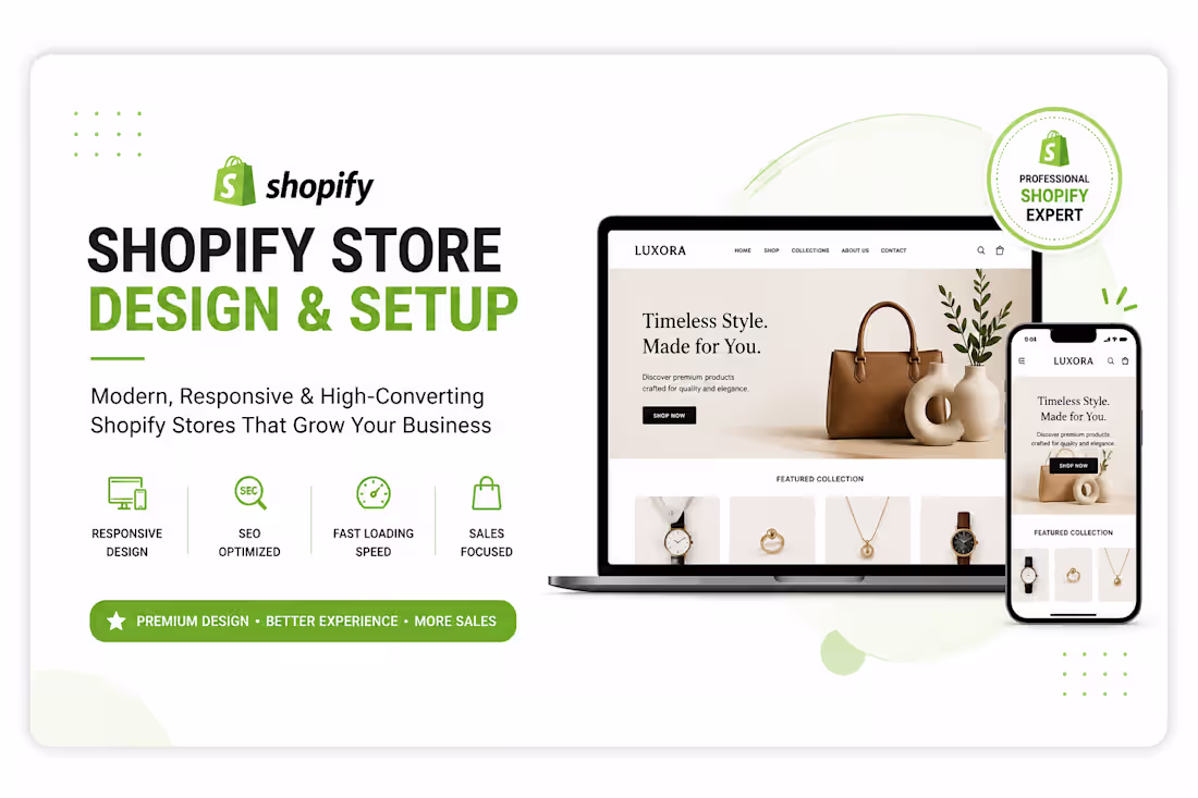 Cover image for Shopify E-commerce Store Design | Professional & Mobile-Friendly