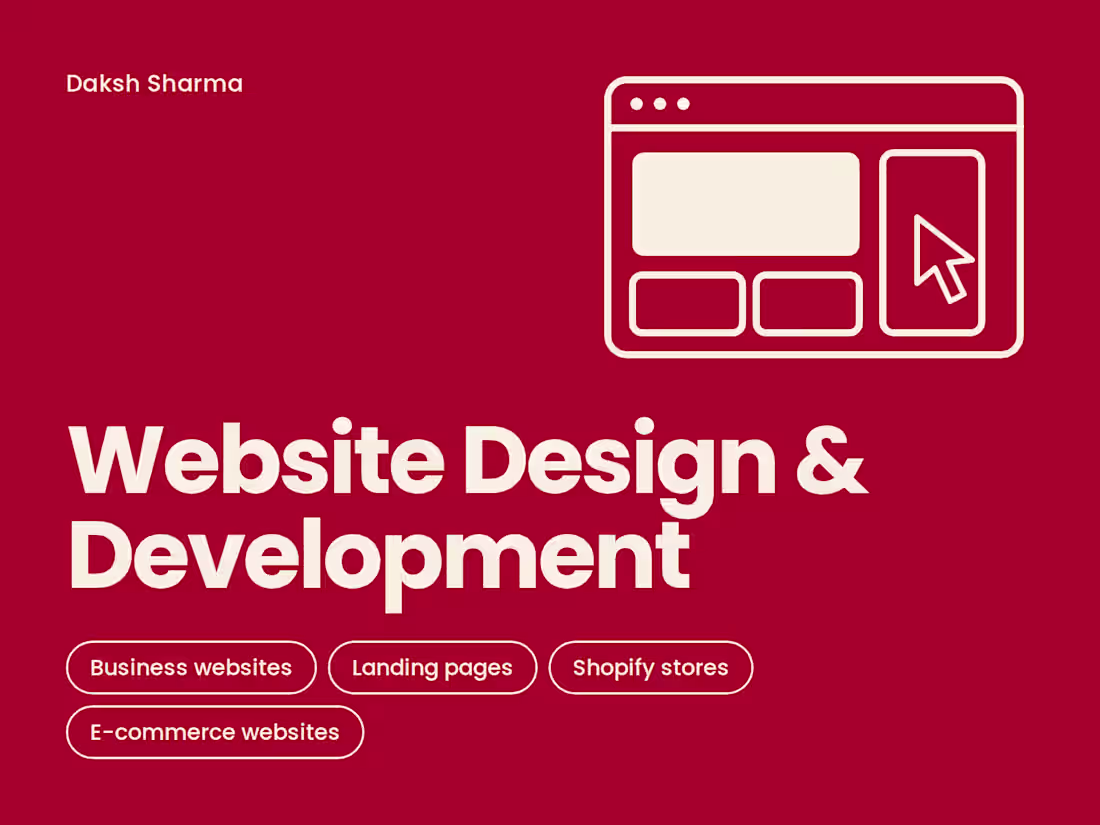 Cover image for Website Design & Development  Tags: Web Design, Web Development,