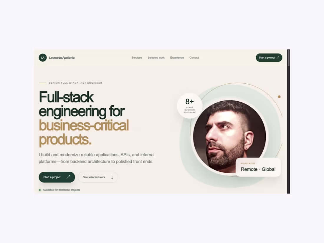 Cover image for Senior Full-Stack Engineering Portfolio | .NET, Angular & React