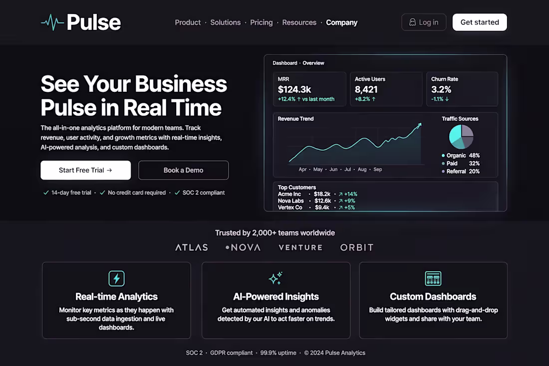 Cover image for Built premium SaaS landing page