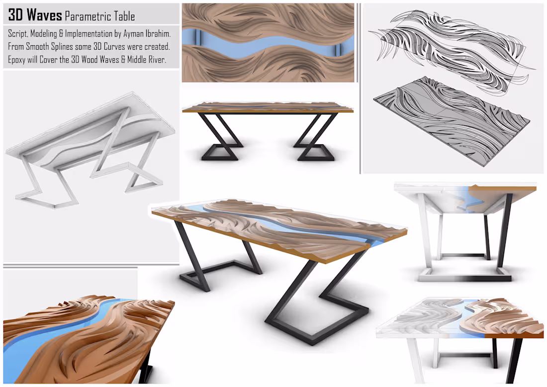 Cover image for 3D Waves Parametric Table
