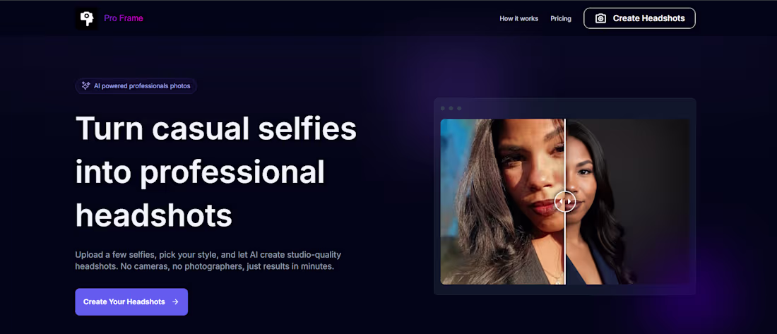 Cover image for With Pro Frame you can turn casual selfies in studio quality...