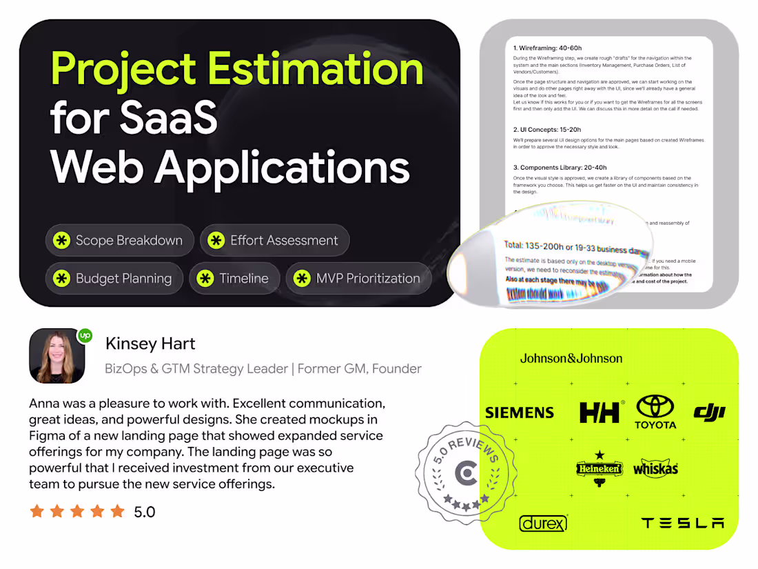 Cover image for UX/UI Planning & Estimation for SaaS and Web Applications