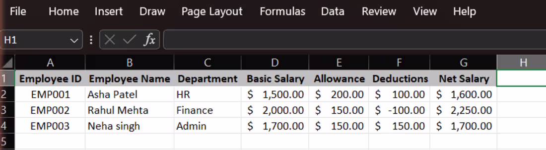 Cover image for I created this sample payroll