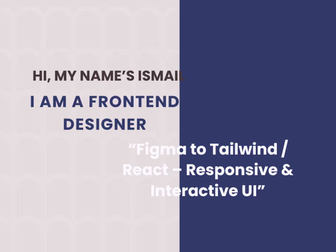 Cover image for Front-End Developer | HTML5 | Tailwind CSS | React | JavaScript