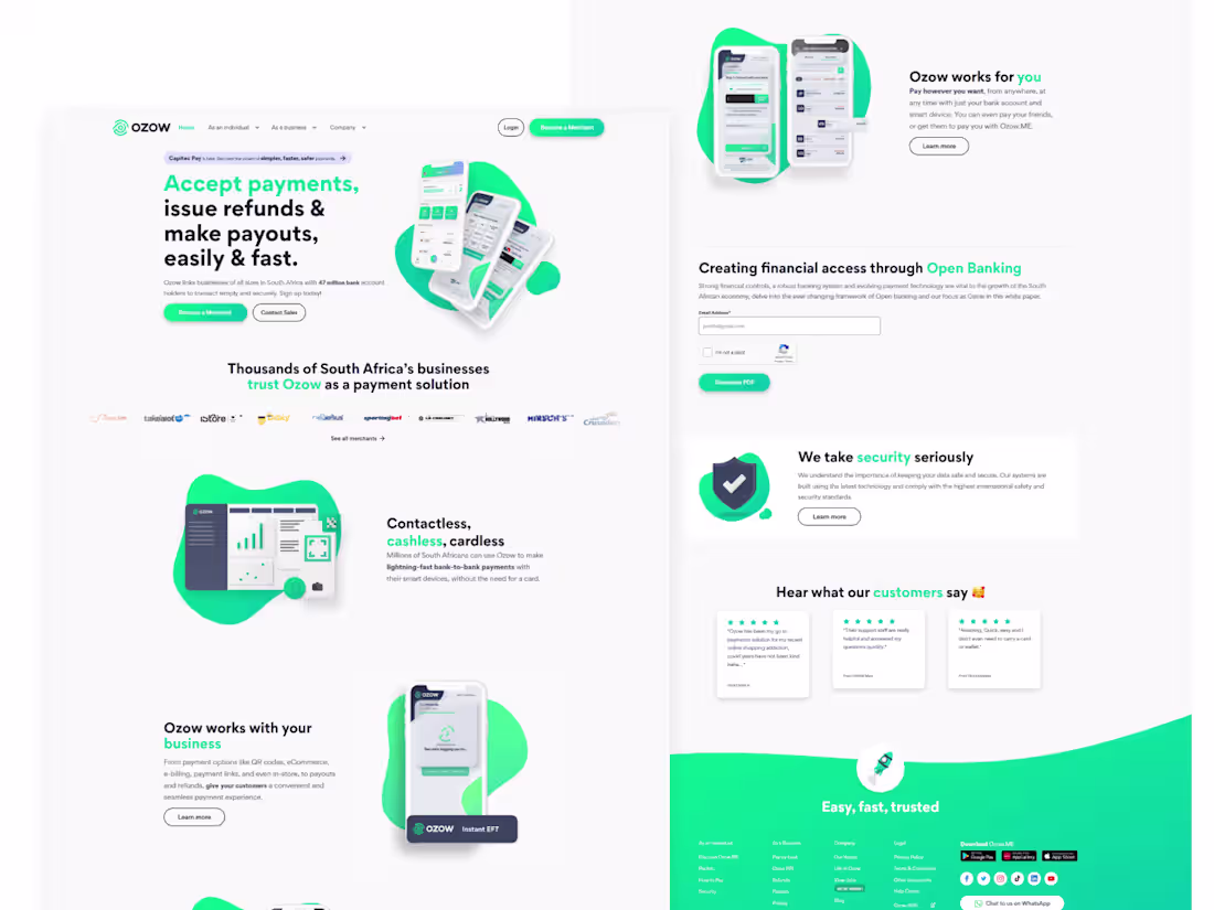 Cover image for Custom Webflow Development for Payment App (OZOW)
