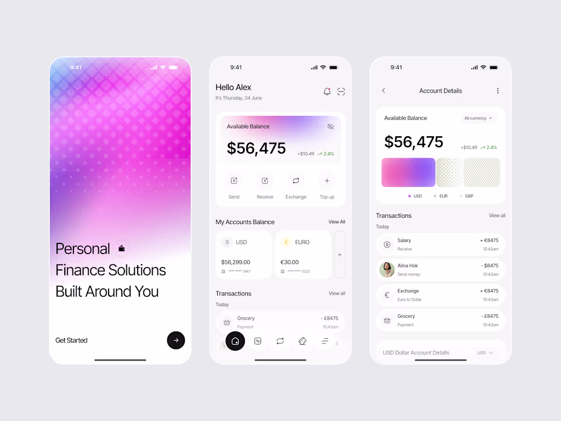 Cover image for Designed a modern mobile finance