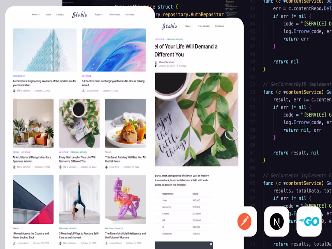 Cover image for Build Blog Portal News Fullstack Golang Next JS