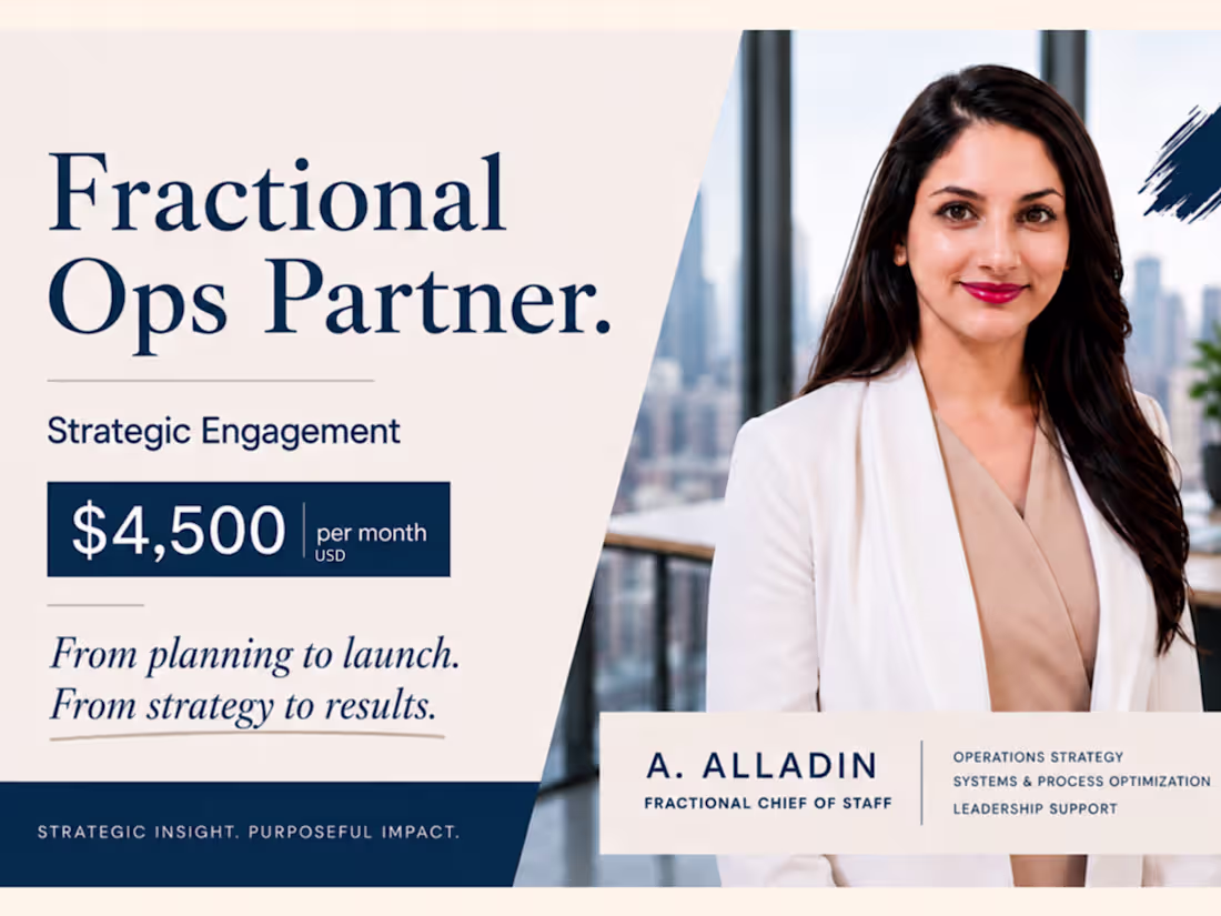 Cover image for Fractional Ops Partner — Strategic Execution Retainer