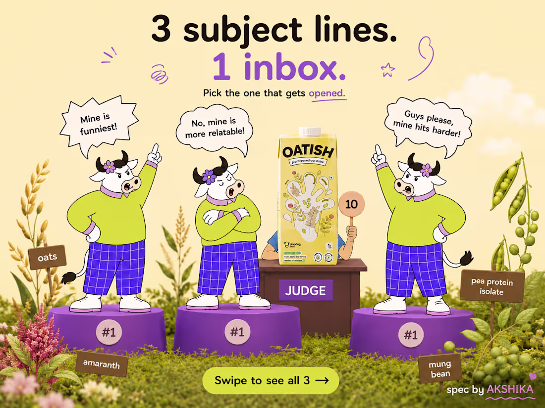 Cover image for Oatish (Dancing Cow) —
"3 Subject