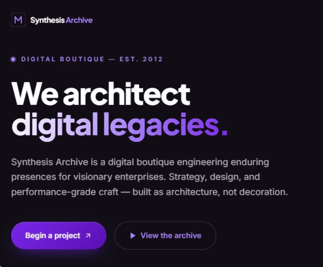 Cover image for Synthesis Archive is a completely