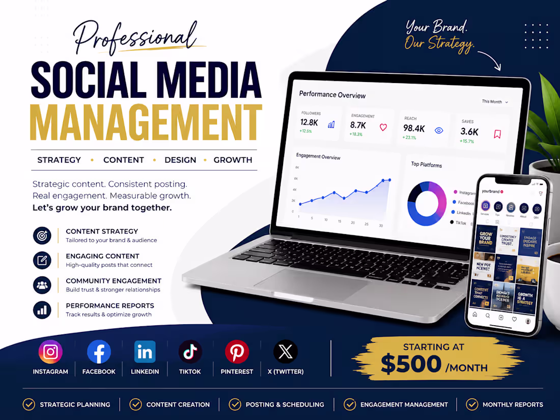 Cover image for Social Media Management That Grows Your Brand & Engagement