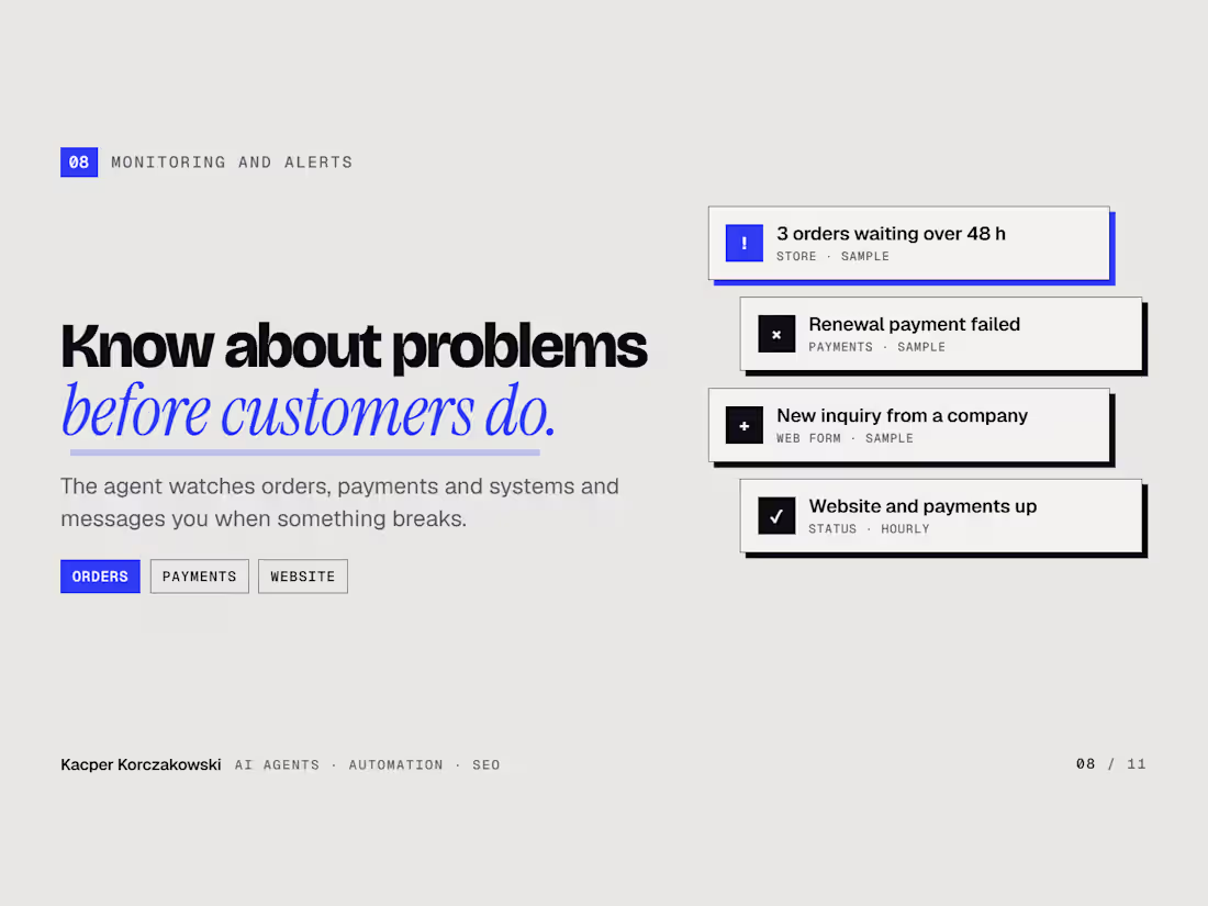 Cover image for Owner alerts and service status