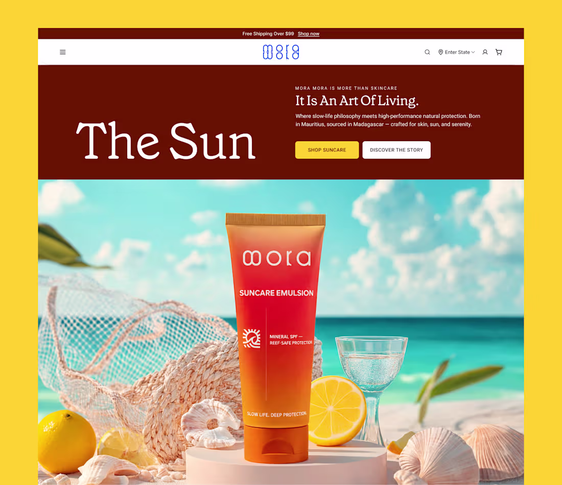 Cover image for "Mora Mora" – Premium Skincare E-Commerce Landing Page